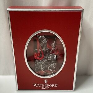 Waterford Crystal Christmas Ornament Jolly Snowman With Box and Hook